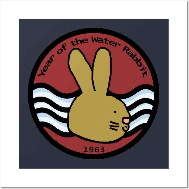 Water Bunny Year of the Rabbit 1963 Wall Art by ellenhenryart